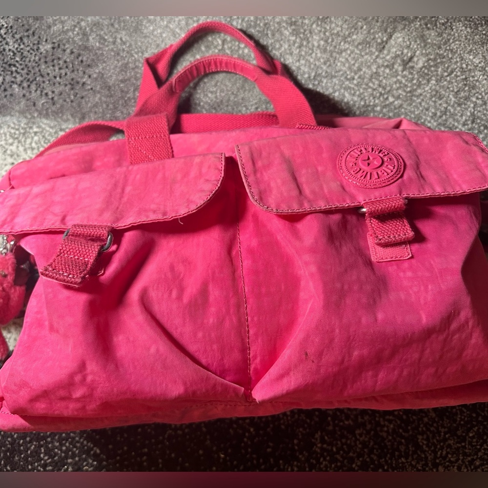 Kipling Pink Diaper Bag – Lightweight, Practical & Stroller-Ready